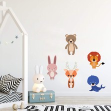 Sticker Sepetim Sevimli Hayvanlar 1 Çocuk Odası Dekoratif Duvar Sticker