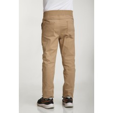 Çocuk Rıbana Bel Camel Canvas Okul Pantolonu