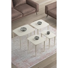 Canisa Concept Anka Serisi Mdf 1.sınıf  4lü Zigon Sehpa Takımı Krem