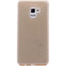 MobaxAksesuar Samsung Galaxy A8 2018 Kılıf Simli Parlak Shining Kapak