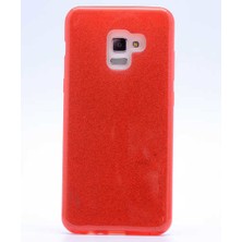 MobaxAksesuar Samsung Galaxy A8 Plus 2018 Kılıf Simli Parlak Shining Kapak