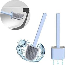 Greathings Silikon Banyo Tuvalet Klozet Temizleme Fırçası ve Tutucu Set