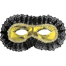 Ufuk Şaka Oyunları Merkezi Dantelli Sarı Göz Maske
