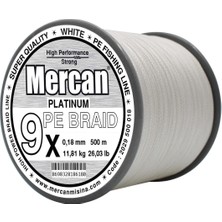 Mercan Pe Örgü Platinum 9x Ip   500 M Beyaz Misina