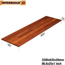 Interbuıld Real Wood Interbuild Mutfak Tezgahı,Karri Masif Ağaç 2200x635x26 Mm, Hardwax Yağı İle Kaplı.1 Adet