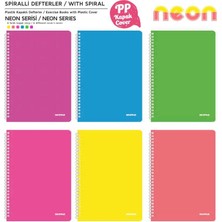 Mopak Neon Serisi Spiralli Pp Kapak Çizgili Defter 96 Yaprak 8'li