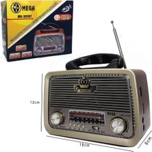 Mega MG-301BT Nostaljik Şarjlı Radyo (Usb-Bluetooth-Sd-Aux)