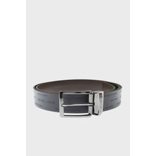 Emporio Armani Logo Baskılı Ters Çevrilebilir Kayış % 100 Deri Kemer Erkek Kemer Y4S426 YTU5J 88044