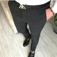 Dark Lavish Erkek Füme Italyan Kesim Slim Fit Kumaş Pantolon