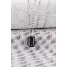 Alibaba Doğaltaş Karlı Obsidyen Doğal Taş Kolye