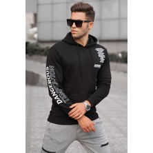 Madmext Siyah Baskılı Erkek Sweatshirt 5313