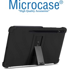 Microcase Samsung Galaxy Tab S7 Fe Lte 12.4 2021 SM-T735C SM-T735 T736 T730 Standlı Silikon Kılıf - Siyah