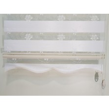 Elis Perde Brodeli Çiçekli Salon Zebra Stor Perde EP4430190