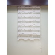 Elis Perde Brodeli Sarmaşık Salon Zebra Stor Perde EP4430195