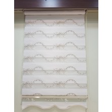Elis Perde Brodeli Sarmaşık Salon Zebra Stor Perde EP4430195