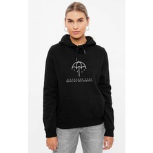 Qivi Bring Me The Horizon Follow You Baskılı Siyah Kadın Örme Kapşonlu Sweashirt Uzun Kol