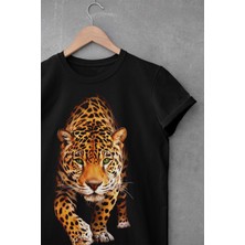 Pierbypier Unisex %100 Pamuk Siyah, Rahat Kalıp, Asi 3D Görünümlü Kaplan, Tiger T-Shirt