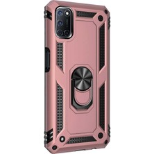 Microsonic Oppo A92 Kılıf Military Ring Holder Rose Gold