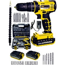 Stilmax STM1069  24 V Çift Akülü Şarjlı Vidalama Darbeli Matkap Çantalı Set