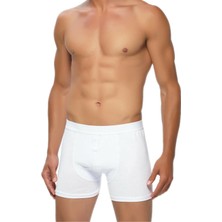 Gümüş 12 Adet Beyaz Renk Likralı Boxer