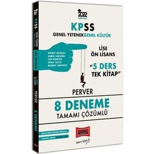 Yargı Yayınevi KPSS 2022 Genel Yetenek Genel Kültür Lise Ön Lisans 5 Ders Tek Kitap Perver Tamamı Çözümlü 8 Deneme