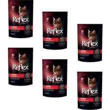 Reflex Plus Pouch Kitten Kuzu Etli Soslu Yavru Kedi Yaş Mama 100 gr (6 Adet)