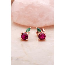 Sümer Telkari Elma Rose Mini Gümüş Küpe