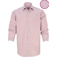 Varetta Erkek Bordo Klasik Kesim Kareli Tek Cepli Uzun Kollu Gömlek