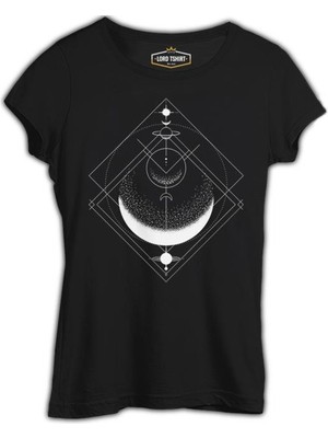 Lordd T-Shirt  Ay Üçgeni Siyah Kadın T-Shirt