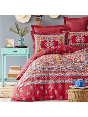 Karaca Home Mihver Pano Kırmızı Pamuk Çift Kişilik Nevresim Takımı