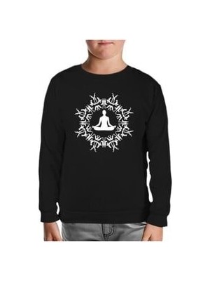 Lordd T-Shirt  Yoga - Çakra Siyah Çocuk Sweatshirt