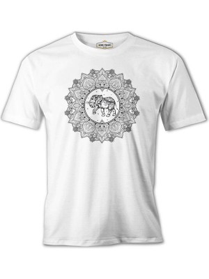 Lordd T-Shirt  Fil - Mandala Beyaz Erkek T-Shirt