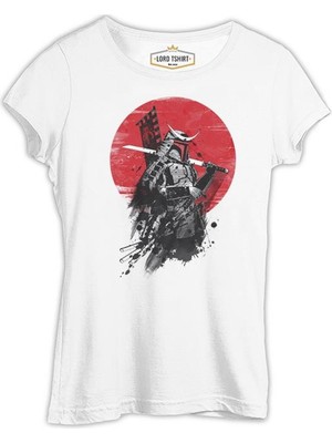 Lordd T-Shirt Japon Savaşçı -  Beyaz Kadın T-Shirt