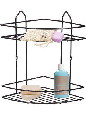 Hometarz Paslanmaz Köşelik 2 Li Şampuanlık Banyo Köşeliği Rafı