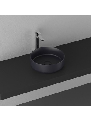 Isvea Infinity Ø 36 cm Tezgahüstü Lavabo - Antrasit