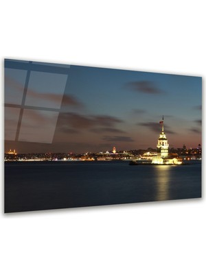 Glass Art Kız Kulesi Yatay Cam Tablo
