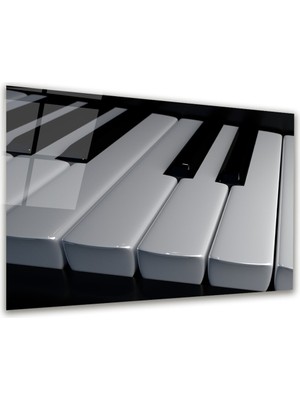 Glass Art Piyano Foto Manipülasyon Yatay Cam Tablo