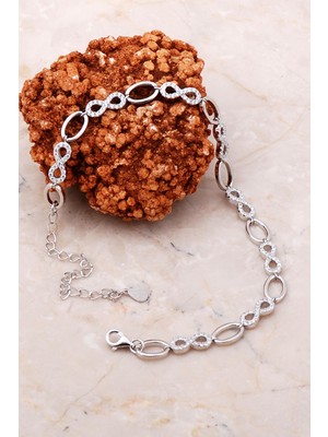 Sümer Telkari Sonsuzluk Taşlı Gümüş Bileklik