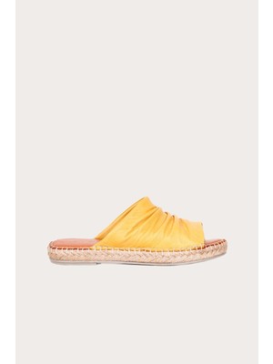 Bueno Shoes Vizon Deri Kadın Espadril Terlik