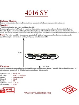 Eray Aydınlatma 4016 Siyah LED Avize