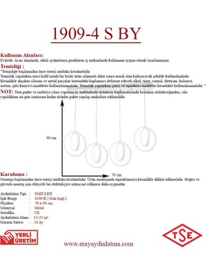 Eray Aydınlatma 1909-4 Beyaz 4 Lü Sıralı LED Avize