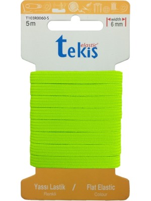 Hobizubi 8 mm Neon Sarı Yassı Lastik - 5 Metre