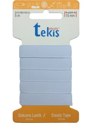 Hobizubi 15MM Beyaz Dokuma Lastik - 5 Metre