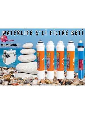 Waterlife Filtre 5 'li Lg Mebran Set Waterlife Su Arıtma Filtresi