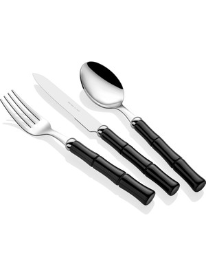 Rivadossi Bamboo Siyah 24 Parça Çatal Bıçak Seti