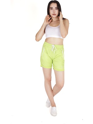 Fore Sport Kadın Limon Sarısı Cep Ayrıntılı Parlak Şort