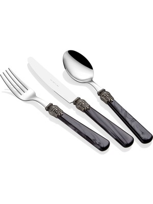 Rivadossi Elena Siyah 75 Parça Çatal Bıçak Seti