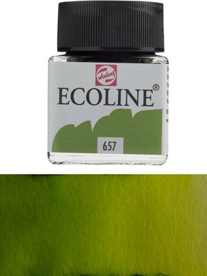 Talens Ecoline Bronz Yeşil NO:657 30 ml Su Bazlı Canlı Renkli Sanatsal Mürekkep