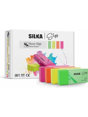 Silka Neon Silgi Küçük  4 Adet