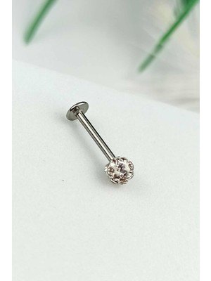 ÇLK Accessories 316 L Cerrahi Çelik Büyük Tek Toplu Taşlı Piercing TRPIERCING084 PIERX200X